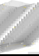 Mexen Lunar-F L сгъваема душ кабина дясна 90 x 80 см, прозрачна, златна четкана - 836L-090-080-55-00-P