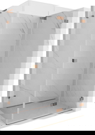 Mexen Lunar-F L сгъваема дясна душ кабина 80 x 70 см, прозрачна, розово злато - 836L-080-070-60-00-P