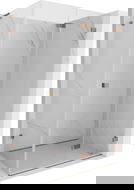 Mexen Lunar-F L сгъваема душ кабина дясна 90 x 70 cm, прозрачна, розово злато - 836L-090-070-60-00-P