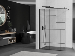 Mexen Kioto душ панел Walk-in 140 x 200 cm, черен модел 8 мм, черен - 800-140-101-70-78