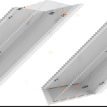 Mexen Lunar-F L душ кабина сгъваема дясна 90 x 90 cm, прозрачна, розово злато - 836L-090-090-60-00-P