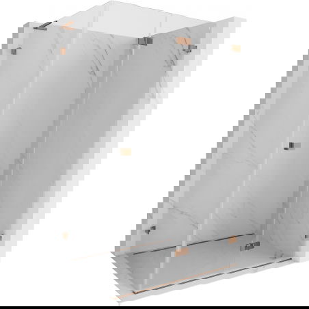 Mexen Lunar-F L преградна кабина натисната дясна 100 x 90 см, прозрачна, розово злато - 836L-100-090-60-00-P