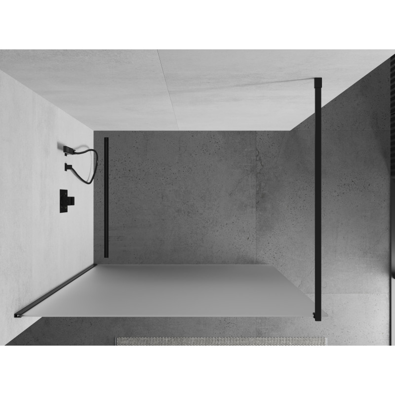 Mexen Kioto душ кабина Walk-in 140 x 200 см, матирана 8 мм, черна - 800-140-101-70-30