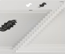 Mexen Elix кухненска мивка от гранит с 1 купа 600 x 500 мм, бяла, черен сифон - 6525601005-20-B