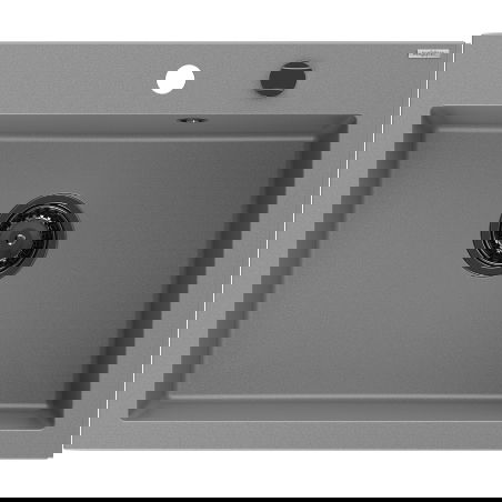 Mexen Elix кухненска мивка гранит 1-камерна 600 x 500 mm, сива, черен сифон - 6525601005-71-B