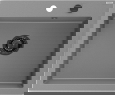 Mexen Elix кухненска мивка гранит 1-камерна 600 x 500 mm, сива, черен сифон - 6525601005-71-B