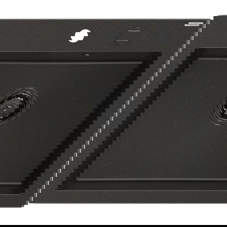 Mexen Elix гранитна мивка 1-коморова 600 x 500 мм, черно/златен металик, черен сифон - 6525601005-75-B