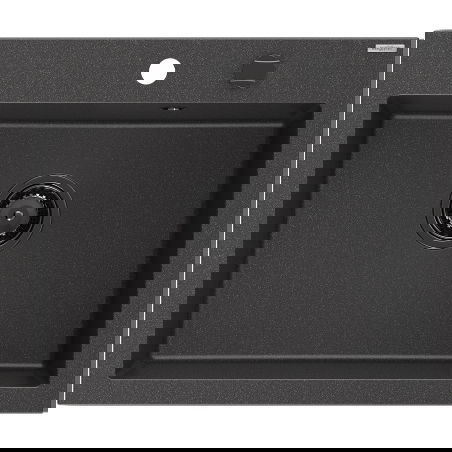 Mexen Elix Гранитна мивка с 1 отделение 600 x 500 mm, черно накрапано, черен сифон - 6525601005-76-B