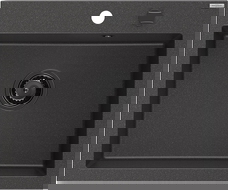 Mexen Elix Гранитна мивка с 1 отделение 600 x 500 mm, черно накрапано, черен сифон - 6525601005-76-B