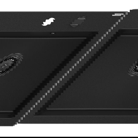 Mexen Elix гранитна мивка с 1 отделение 600 x 500 мм, черна, сифона черен - 6525601005-77-B