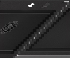 Mexen Elix гранитна мивка с 1 отделение 600 x 500 мм, черна, сифона черен - 6525601005-77-B