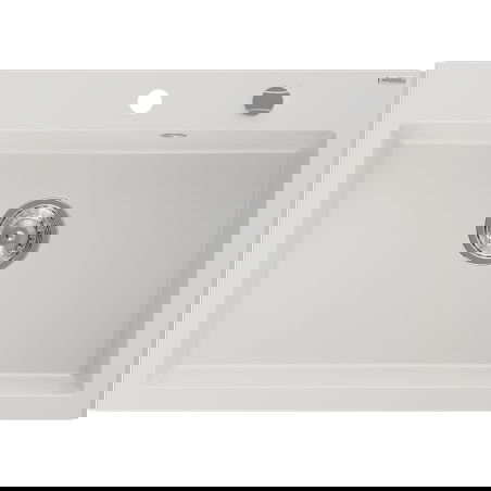 Mexen Elix кухненска мивка от гранит с 1 камера 700 x 500 mm, бяла, сифон хром - 6526701005-20