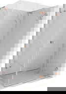 Mexen Lunar-F L сгъваема душ кабина дясна 80 x 70 см, прозрачна, четкана мед - 836L-080-070-65-00-P