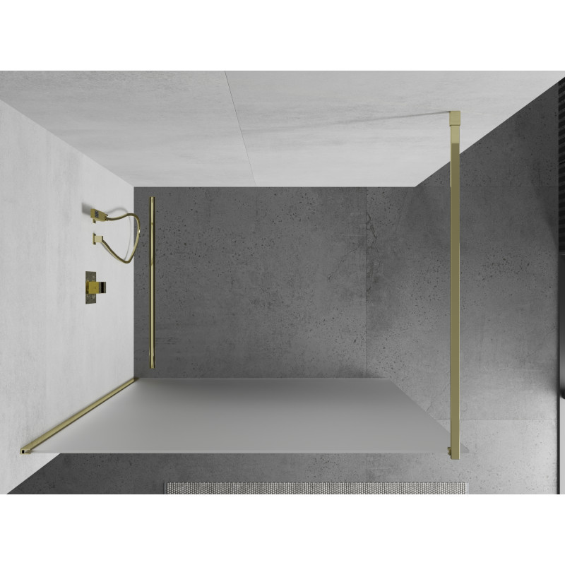 Mexen Kioto душ панел Walk-in 130 x 200 см, матиран 8 мм, златен - 800-130-101-50-30