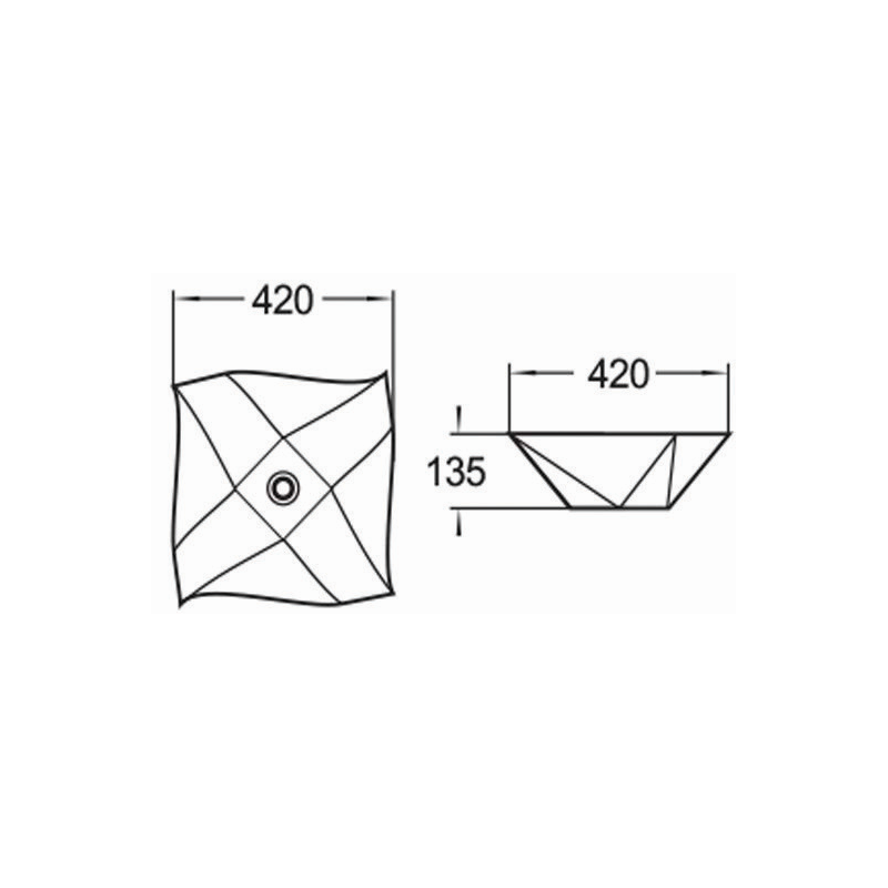 Mexen Elvira мивка за плот 42 x 42 см, бяла - 21894200