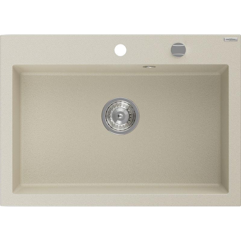 Mexen Elix гранитна мивка 1-компонентна 700 x 500 mm, бежова, сифон хром - 6526701005-69