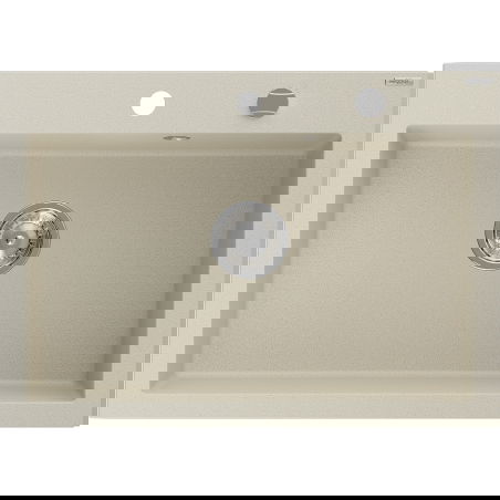 Mexen Elix гранитна мивка с една камера 700 x 500 мм, бежова, хромиран сифон - 6526701005-69