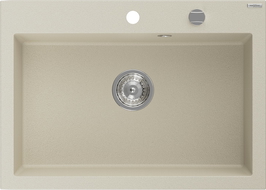 Mexen Elix гранитна мивка 1-компонентна 700 x 500 mm, бежова, сифон хром - 6526701005-69