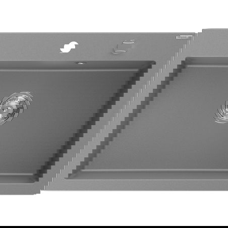Гранитна мивка Mexen Elix 1-коморова 700 x 500 мм, сива, хромиран сифон - 6526701005-71
