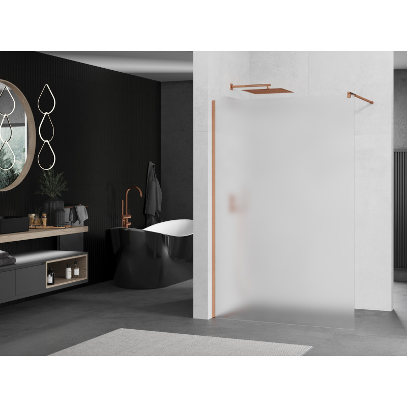 Mexen Kioto душ кабина Walk-in 130 x 200 см, матирана 8 мм, розово злато - 800-130-101-60-30