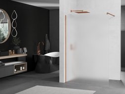 Mexen Kioto душ кабина Walk-in 130 x 200 см, матирана 8 мм, розово злато - 800-130-101-60-30