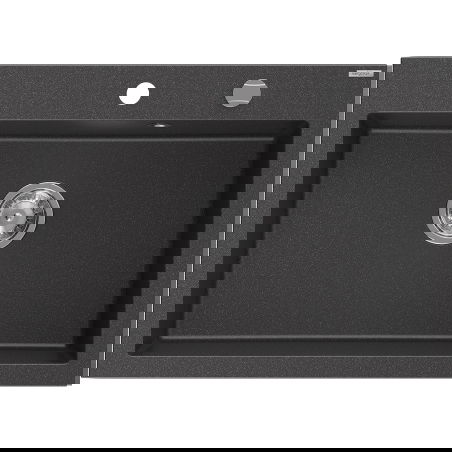 Mexen Elix гранитна мивка с 1 отделение 700 x 500 mm, черно напечено, сифон хром - 6526701005-76