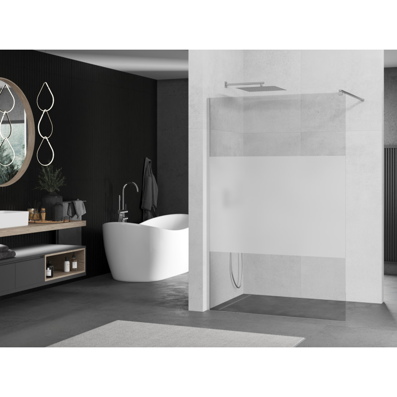 Mexen Kioto преграда за душ Walk-in 130 x 200 cm, прозрачна/матова 8 mm, хром