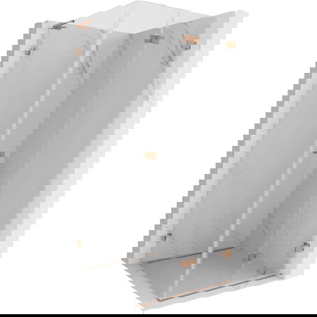 Mexen Lunar-F L сгъваем душ-кабина дясна 90 x 90 cm, прозрачна, четкана мед - 836L-090-090-65-00-P