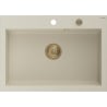 Mexen Elix мивка от гранит с 1 отделение 700 x 500 мм, бежова, златен сифон - 6526701005-69-G