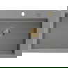 Mexen Elix гранитна мивка с 1 корито 700 x 500 mm, сива, сифон златен - 6526701005-71-G