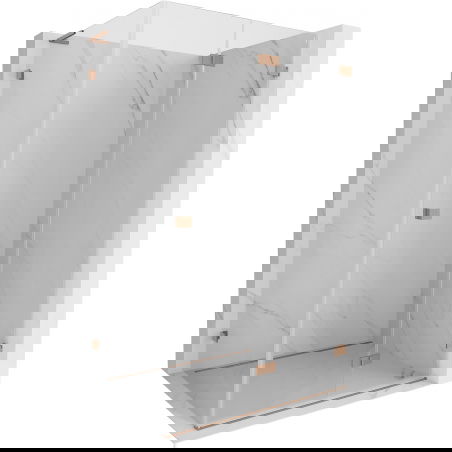 Mexen Lunar-F L сгъваема душ кабина дясна 95 x 90 см, прозрачна, четкана мед - 836L-095-090-65-00-P