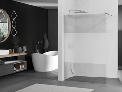 Mexen Kioto стенен душ Walk-in 140 x 200 см, прозрачен/матов 8 мм, хром - 800-140-101-01-35
