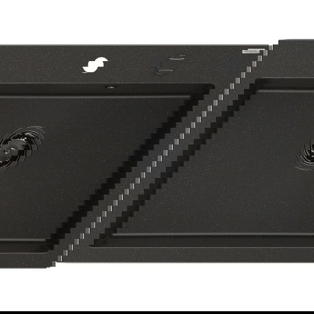 Mexen Elix гранитна мивка с 1 камера 700 x 500 mm, черна/златист металик, черен сифон - 6526701005-75-B