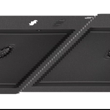 Mexen Elix мивка от гранит с 1 отделение 700 x 500 mm, черна с мраморни вени, черен сифон - 6526701005-76-B