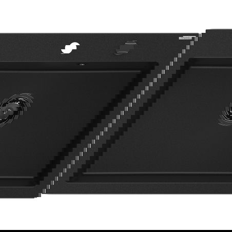 Mexen Elix гранитна мивка с 1 камера 700 x 500 мм, черна, черен сифон - 6526701005-77-B