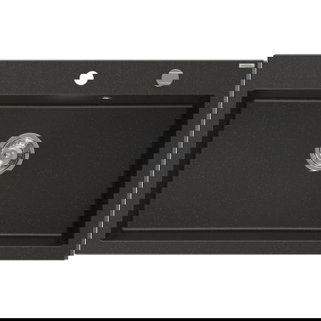 Mexen Elix гранитна мивка с 1 корито 800 x 500 мм, черна/златист металик, сифон