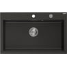 Mexen Elix гранитна мивка с 1 корито 800 x 500 мм, черна/златист металик, сифон
