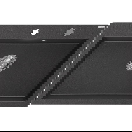 Mexen Elix гранитна мивка с 1 отделение 800 x 500 мм, черна с пръски, сифон хром - 6527801005-76