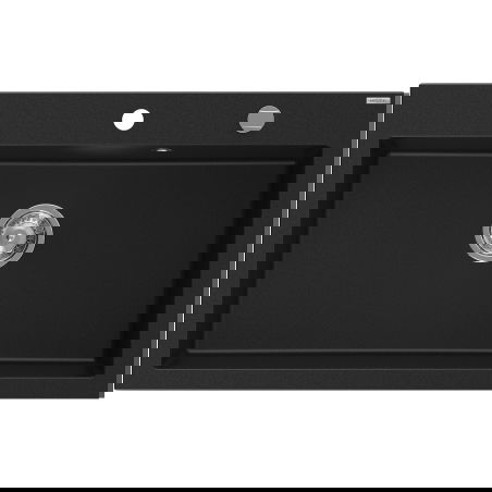 Mexen Elix гранитна мивка с 1 отделение 800 x 500 mm, черна, хромиран сифон - 6527801005-77