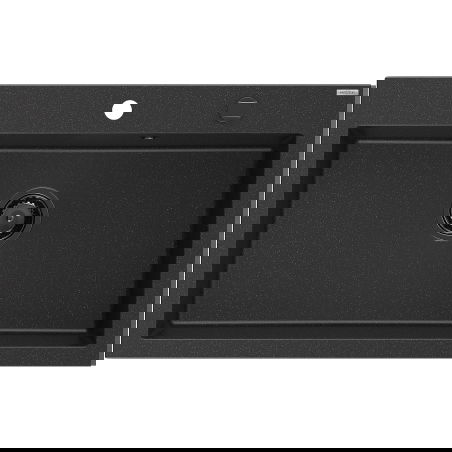 Mexen Elix мивка с една камера, гранитна, 800 x 500 мм, черна/сребърен металик, черен сифон - 6527801005-73-B