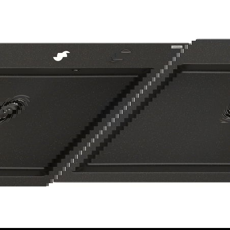 Mexen Elix гранитна кухненска мивка с 1 отделение 800 x 500 мм, черен/златен металик, черен сифон - 6527801005-75-B