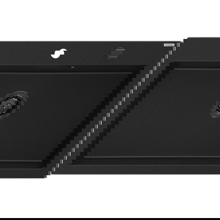 Mexen Elix гранитна мивка с една камера 800 x 500 mm, черна, златен сифон - 6527801005-77-B