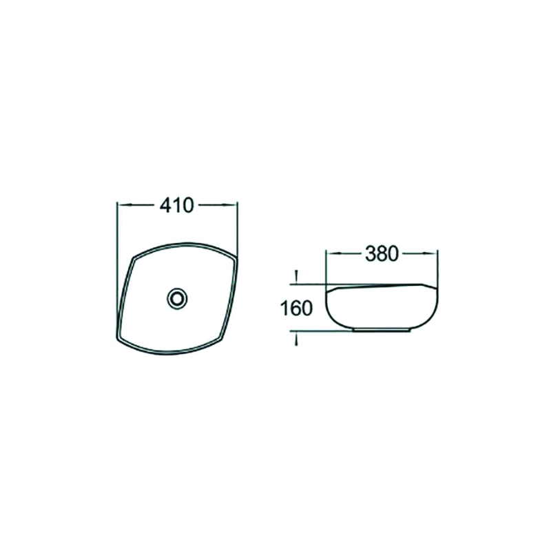 Mexen Enrica мивка върху плот 41 x 38 cm, бяла - 21904100