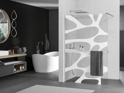 Mexen Kioto+ стена за душ с полуца Walk-in 80 x 200 см, бял модел, хром - 800-080-121-01-97