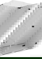 Mexen Lunar-F L сгъваема душ кабина дясна 95 x 90 см, прозрачна, черна