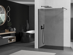 Mexen Kioto душ преграда Walk-in 140 x 200 см, графит 8 мм, черен - 800-140-101-70-40