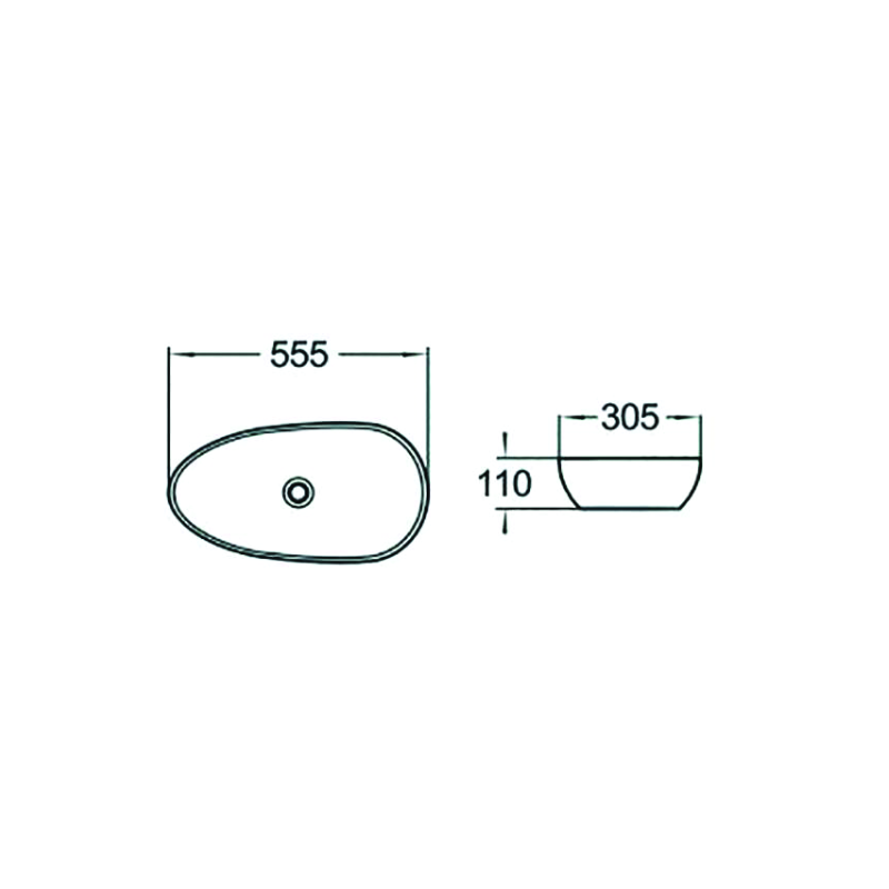 Mexen Lucia умивалник върху плот 55 x 30 см, бял - 21925500