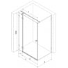 Mexen Lunar T лява отваряща се душ кабина 120 x 90 см, прозрачна, сив матов - 834T-120-090-66-00-L