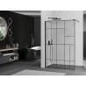 Mexen Kioto Душ стена Walk-in 80 x 200 cm, черен мотив 8 mm, черна - 800-080-101-70-78