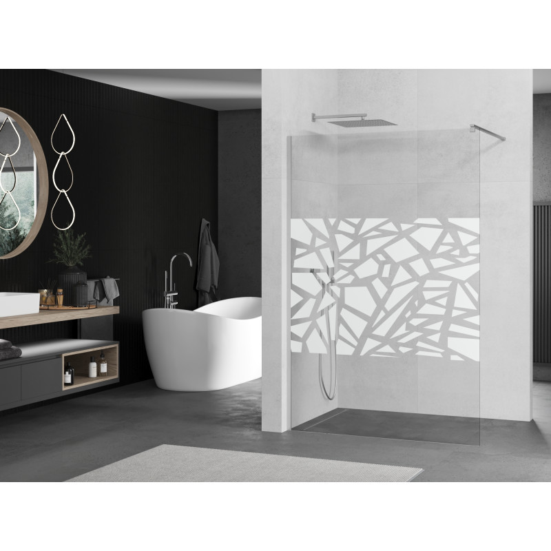 Mexen Kioto душ кабина Walk-in 90 x 200 cm, бял шарка 8 mm, хром - 800-090-101-01-85
